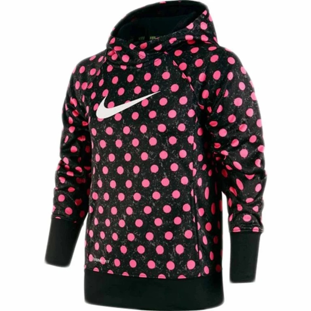 Nike Black Hoodie with Pink Polka Dots